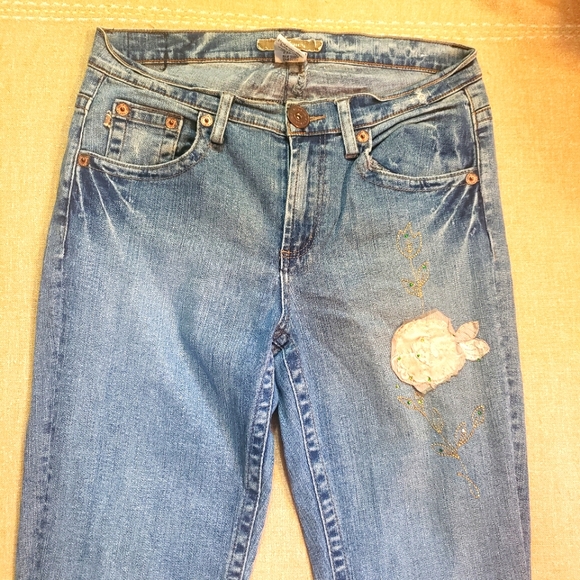 Z. Cavaricci Floral Embroidered Applique Lace Rhinestone Bootcut Jeans size 10 - Picture 4 of 15